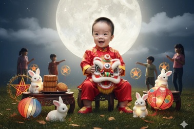 Hướng dẫn dùng AI tạo hình chủ đề Trung thu từ ảnh của chính bạn