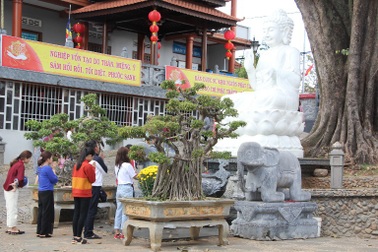 Người dân phố núi nô nức đi lễ chùa cầu bình an mồng 3 Tết