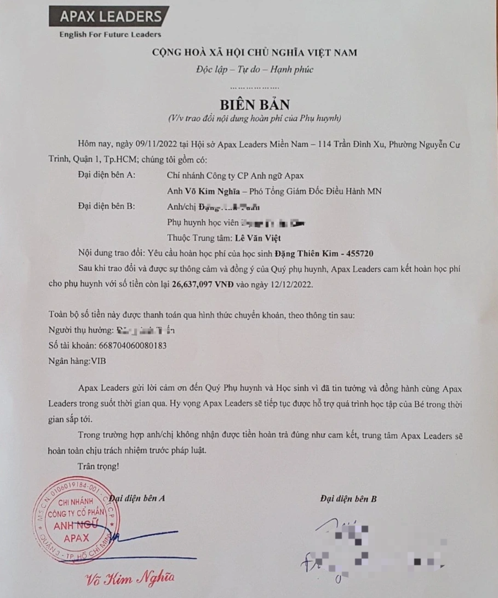 Quẹt thẻ vay gần 70 triệu đồng đóng cho Apax Leaders, phụ huynh kêu trời - 1 Quẹt thẻ vay gần 70 triệu đồng đóng cho Apax Leaders, phụ huynh kêu trời - 1