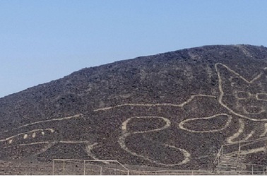 Hình vẽ khổng lồ con mèo kì lạ xuất hiện ở sa mạc Nazca