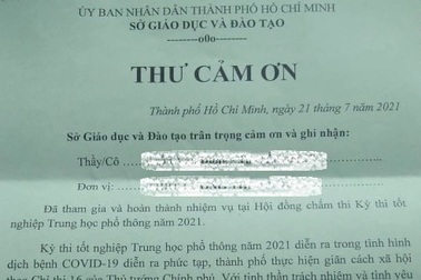 Sở GD-ĐT TPHCM gửi thư cảm ơn thầy cô chấm thi tốt nghiệp THPT