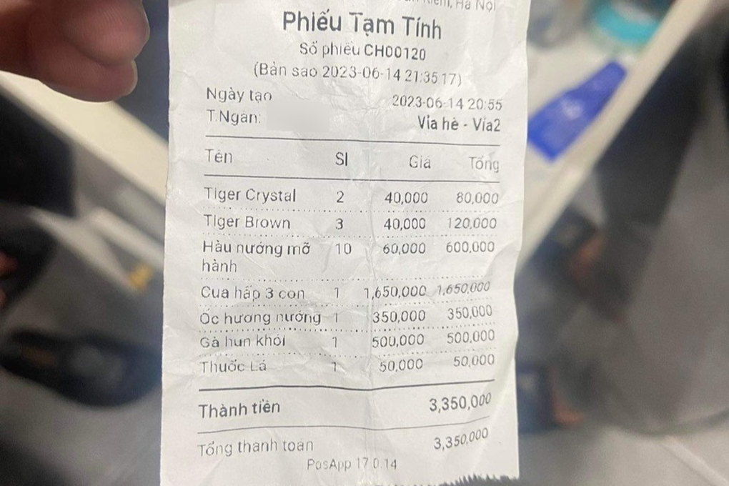 Bạn gái trên mạng gài rủ đi ăn, thanh niên Hà Nội trả hóa đơn 3 triệu - 2 Bạn gái trên mạng gài rủ đi ăn, thanh niên Hà Nội trả hóa đơn 3 triệu - 2