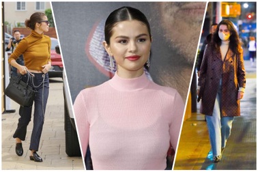 Học Selena Gomez diện đồ cực "chất" với áo len cổ lọ trong ngày chuyển gió