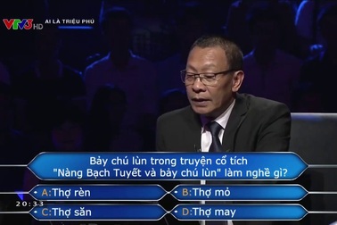 Người chơi 'Ai là triệu phú' không biết nghề của 7 chú lùn