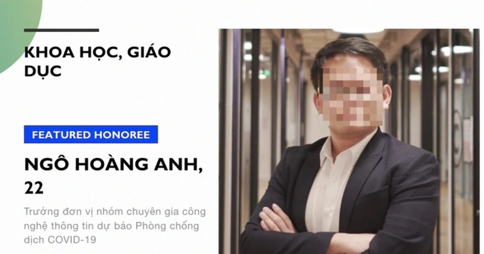 Ngô Hoàng Anh, người được Forbes Việt Nam vinh danh tại hạng mục Under 30 bị tố quấy rối tình dục (Ảnh chụp màn hình).