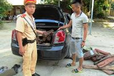 Dùng “xế hộp” 4 chỗ vận chuyển 700kg gỗ lậu 