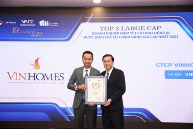 Vinhomes vào top 3 doanh nghiệp niêm yết quan hệ nhà đầu tư tốt nhất năm 2023