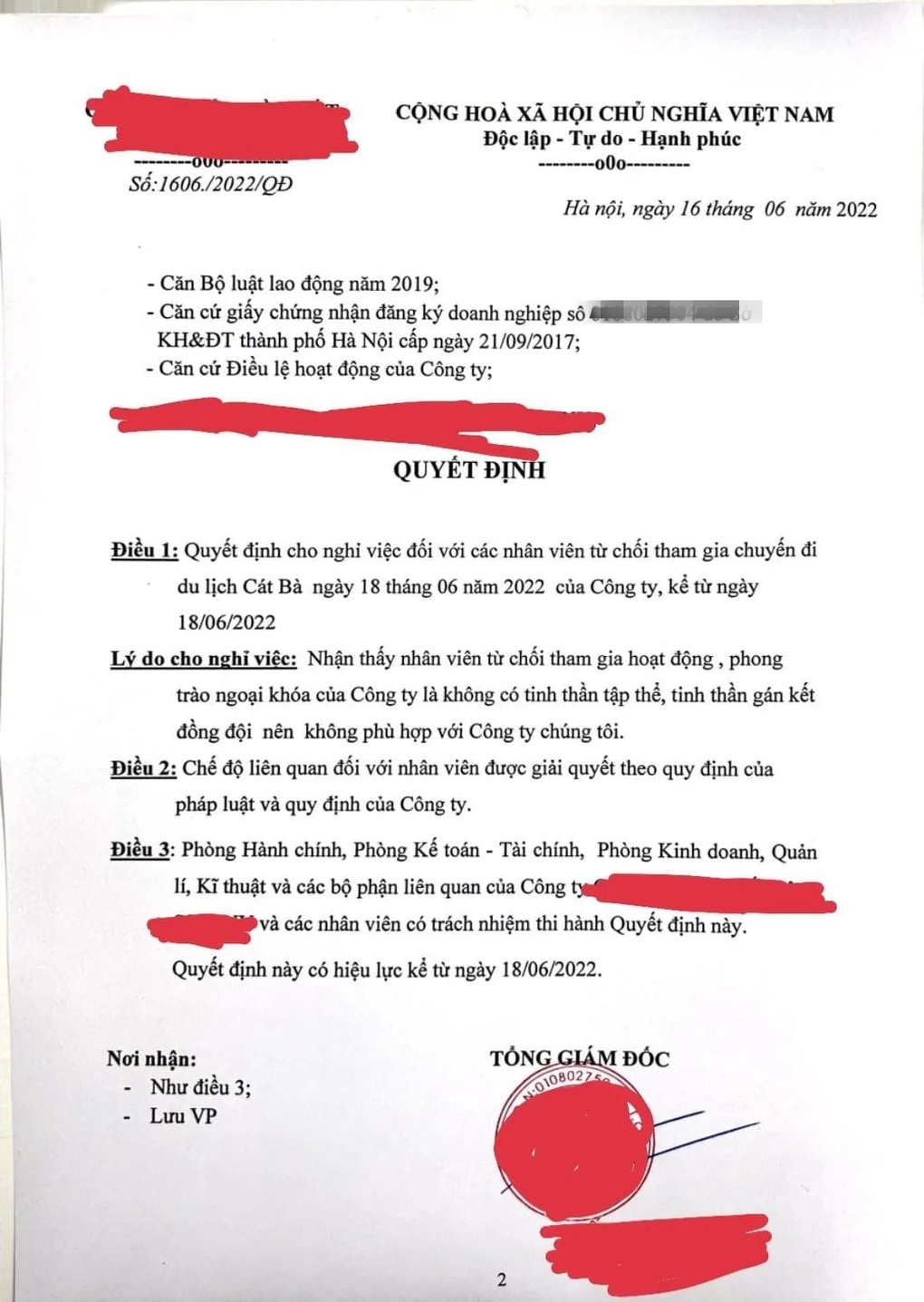 Xôn xao công ty ở Hà Nội cho nhân viên nghỉ việc nếu không tham gia du lịch - 1 Xôn xao công ty ở Hà Nội cho nhân viên nghỉ việc nếu không tham gia du lịch - 1