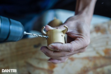 Độc đáo linh vật trâu làm từ tre