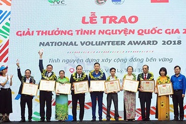 18 cá nhân, tập thể được vinh danh giải thưởng Tình nguyện quốc gia 2018