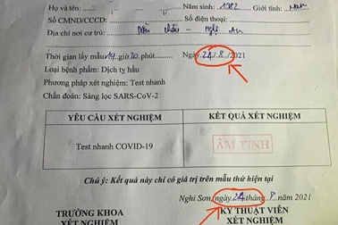 Từ Hà Nội về, tài xế sửa phiếu xét nghiệm để "thông chốt" vào Vinh