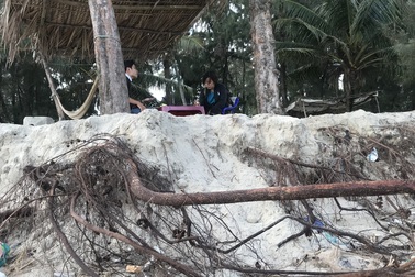 Sạt lở bất thường tại bãi biển đẹp nhất Quảng Ngãi