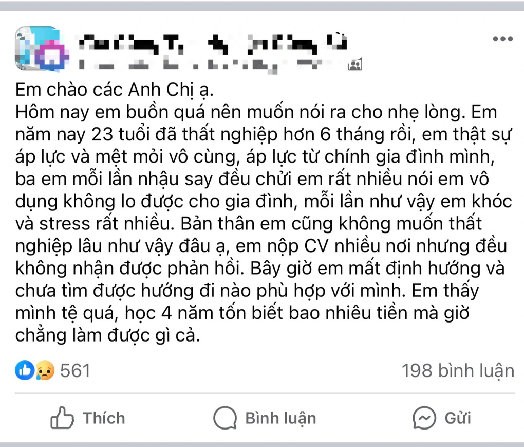 Cử nhân khóc nghẹn: Nhớ lấy, thất nghiệp, lương thấp đừng về với bố mẹ - 2 Cử nhân khóc nghẹn: Nhớ lấy, thất nghiệp, lương thấp đừng về với bố mẹ - 2