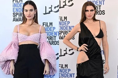 "Lọ Lem" Lily James bất ngờ mặc gợi cảm dự lễ trao giải điện ảnh