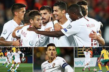 C.Ronaldo ghi 4 bàn, Bồ Đào Nha đại thắng ở vòng loại Euro 2020