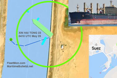 Thêm một con tàu nữa mắc cạn trên kênh đào Suez