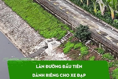 Làn đường đầu tiên dành riêng cho xe đạp ở Hà Nội "thành hình"