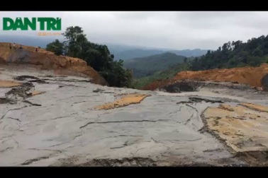 Hiện trường vụ vỡ bể lắng chất thải quặng tại Nghệ An