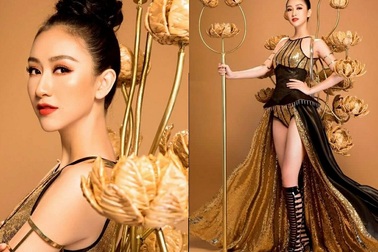 Hà Thu bất ngờ không chọn áo dài ở phần thi trang phục truyền thống