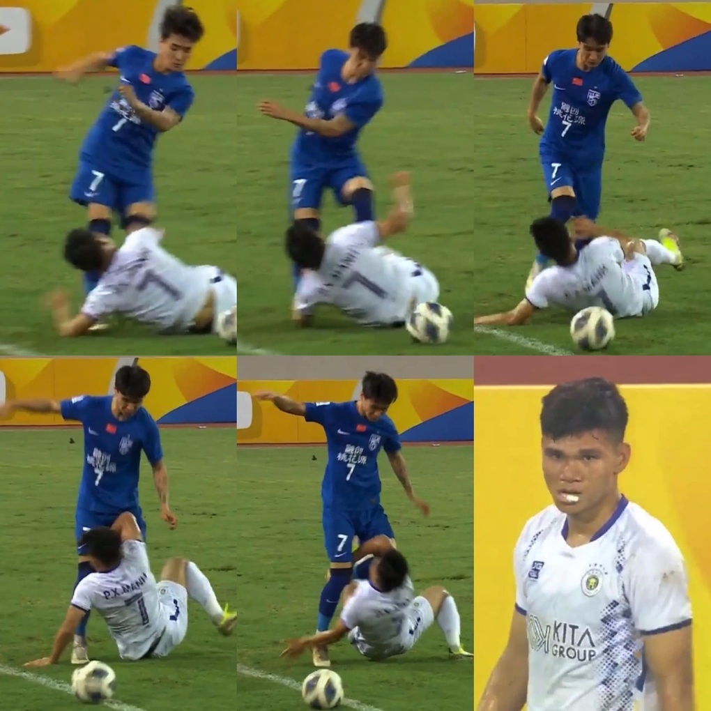 Κινεζική εφημερίδα αντιδρά απροσδόκητα όταν παίκτης της γηπεδούχου ομάδας χτυπάει τον Σουάν Μανχ στο πρόσωπο - 1 Báo Trung Quốc phản ứng bất ngờ khi cầu thủ nhà đá vào mặt Xuân Mạnh - 1