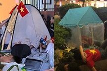 Muôn kiểu chờ xem diễu binh 30/4: Dựng lều, đắp chăn ngủ giữ chỗ