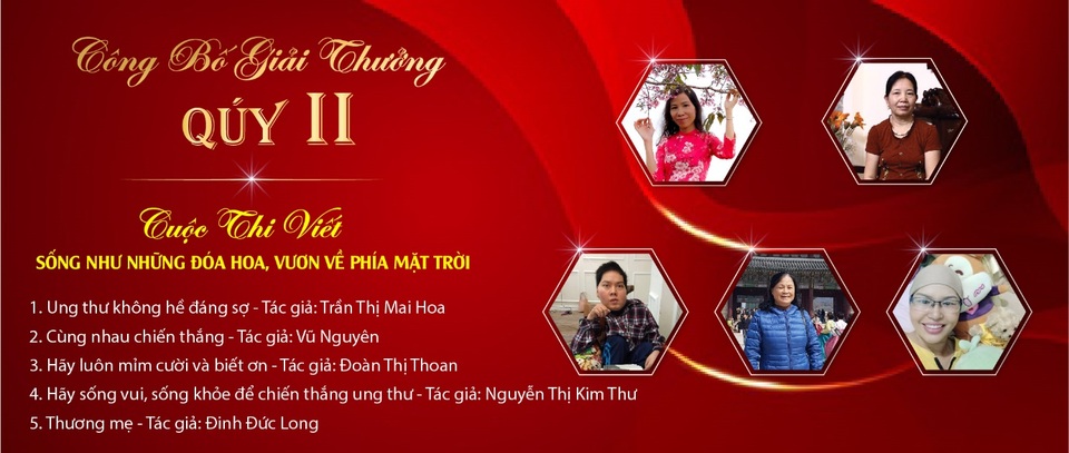 Giải thưởng quý II cuộc thi viết Sống như những đóa hoa, vươn về phía mặt trời năm thứ hai - 1 Giải thưởng quý II cuộc thi viết Sống như những đóa hoa, vươn về phía mặt trời năm thứ hai - 1
