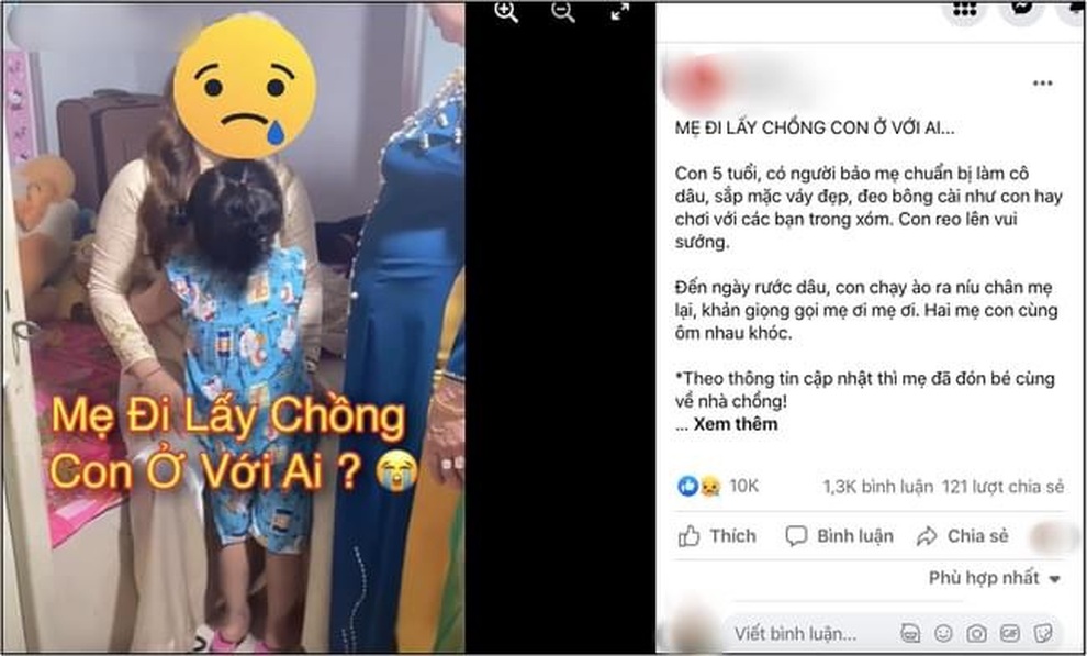 Clip mẹ đi lấy chồng, em bé khóc giữ mẹ gây nhói tim cư dân mạng - 1 Clip mẹ đi lấy chồng, em bé khóc giữ mẹ gây nhói tim cư dân mạng - 1