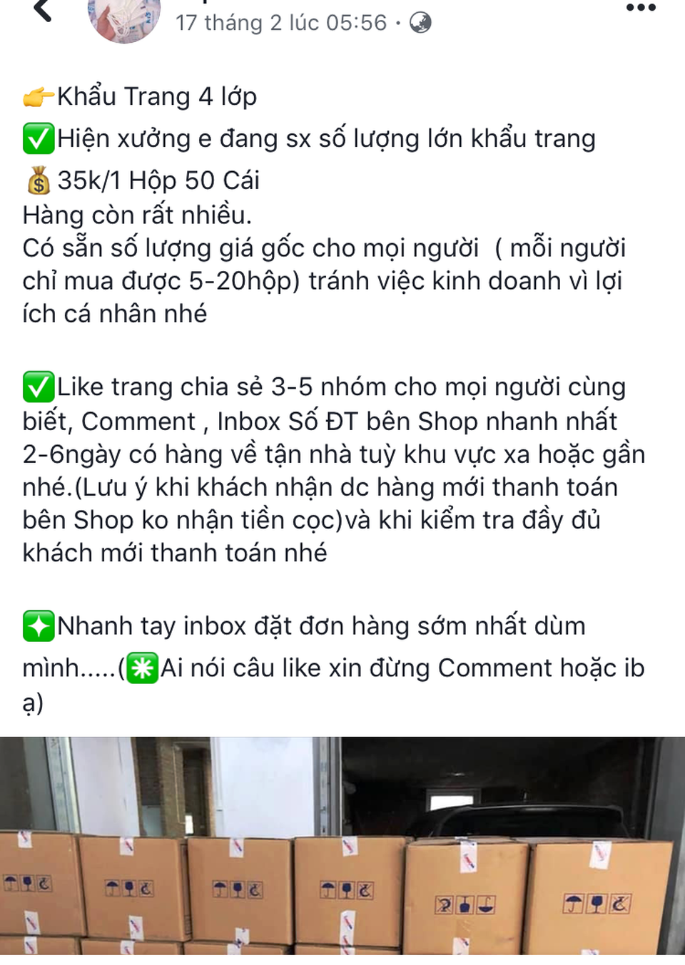 Khẩu trang “chợ mạng” gần 400.000 đồng/hộp, lừa lọc nhau... “giật tiền cọc” - 4 Khẩu trang “chợ mạng” gần 400.000 đồng/hộp, lừa lọc nhau... “giật tiền cọc” - 4