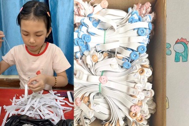 Cô bé 9 tuổi làm 500 chiếc "tai giả" tặng y bác sĩ tuyến đầu chống dịch