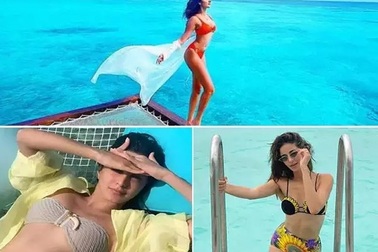 Dàn người đẹp Ấn Độ khoe đường cong tại "thiên đường biển" Maldives