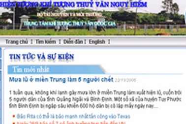 Công bố hai website về thời tiết nguy hiểm