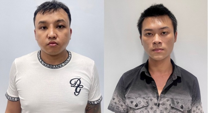 Nguyễn Phúc Hậu (trái) và Phạm Văn Hoàng. Ảnh: Công an Đà Nẵng.
