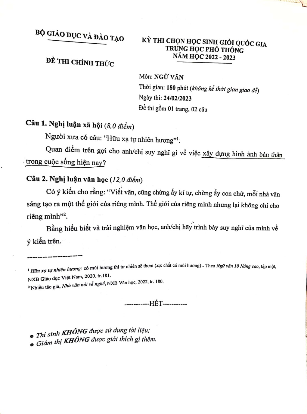 Xây dựng hình ảnh cá nhân vào đề thi học sinh giỏi văn quốc gia 2023 - 1 Xây dựng hình ảnh cá nhân vào đề thi học sinh giỏi văn quốc gia 2023 - 1