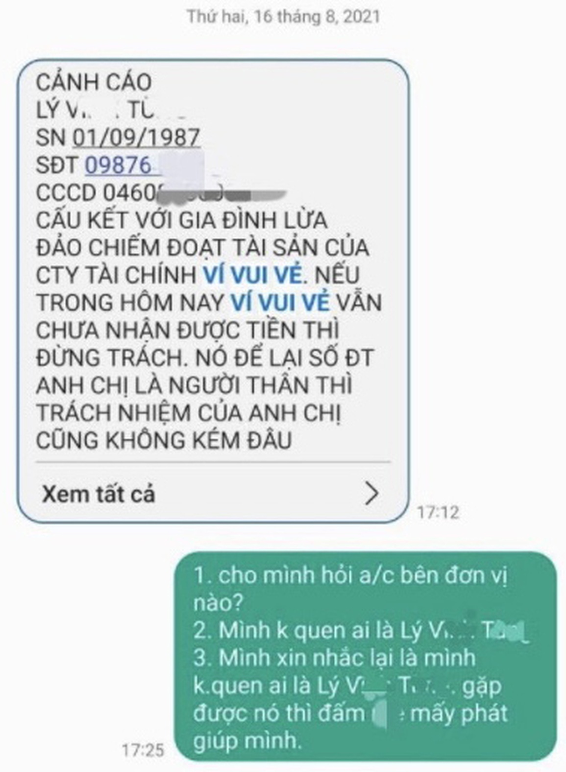 Ám ảnh những cuộc gọi đòi nợ - 2 Ám ảnh những cuộc gọi đòi nợ - 2