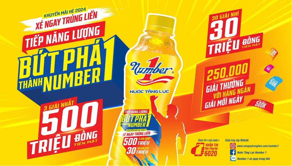 Cơ hội trúng thưởng hàng trăm triệu đồng khi giải khát với nước tăng lực Number 1 - 1 Cơ hội trúng thưởng hàng trăm triệu đồng khi giải khát với nước tăng lực Number 1 - 1