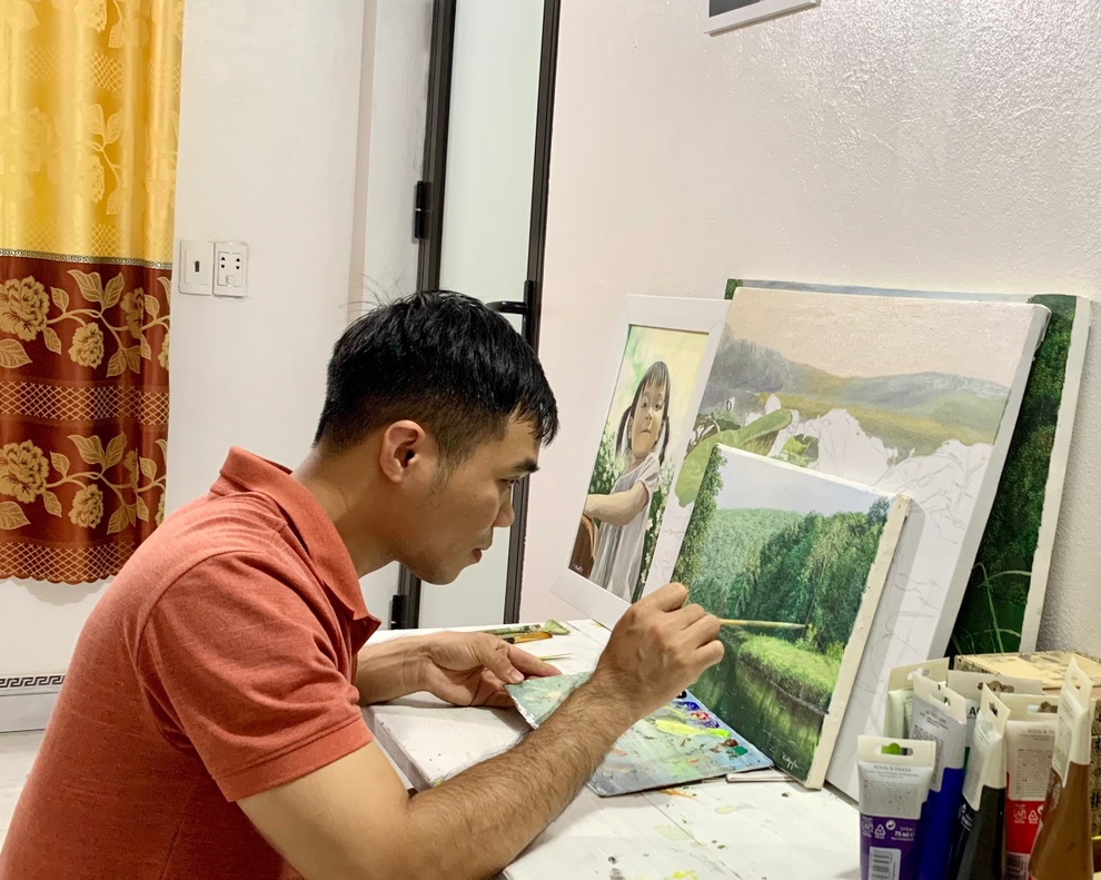Họa sĩ 9x đưa cả miền quê bình yên vào tranh vẽ sống động như thật - 1 Họa sĩ 9x đưa cả miền quê bình yên vào tranh vẽ sống động như thật - 1