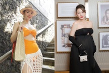 Minh Hằng vẫn diện váy áo cắt xẻ gợi cảm trong suốt thai kỳ