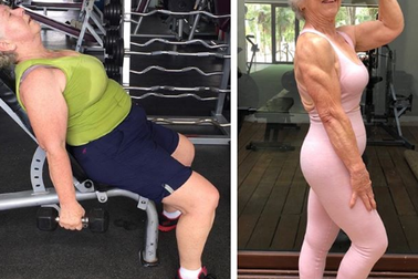 Cụ bà 73 tuổi lột xác nhờ tập thể hình