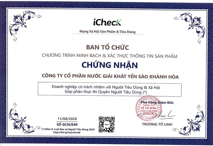 Công ty Cổ phần Nước giải khát Yến sào Khánh Hòa vinh dự nhận được nhiều giải thưởng uy tín - Ảnh 7.