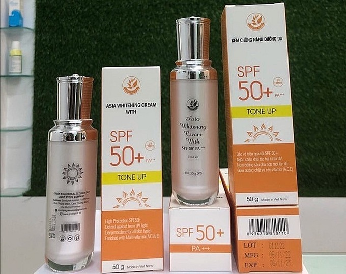 Sản phẩm Asia Whitening Cream With SPF 50+PA+++ bị thu hồi.