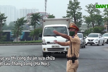 Cầu Thăng Long trong ngày đầu cấm lưu thông