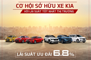 Sở hữu xe KIA với lãi suất vay tốt nhất thị trường, trả trước chỉ từ 60 triệu đồng