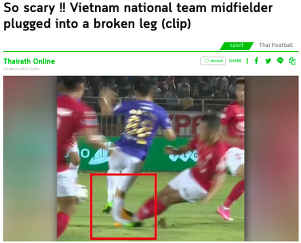 Báo Thái Lan xót xa cho chấn thương kinh hoàng của Hùng Dũng - 3 Báo Thái Lan xót xa cho chấn thương kinh hoàng của Hùng Dũng - 3