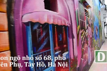 Ngõ nhỏ được vẽ tranh 3D độc đáo tại Hà Nội