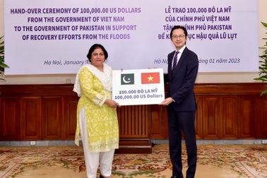 Việt Nam trao tặng Pakistan 100.000 USD hỗ trợ khắc phục hậu quả lũ lụt