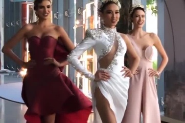 Thùy Tiên gợi cảm với đầm dạ hội hở bạo