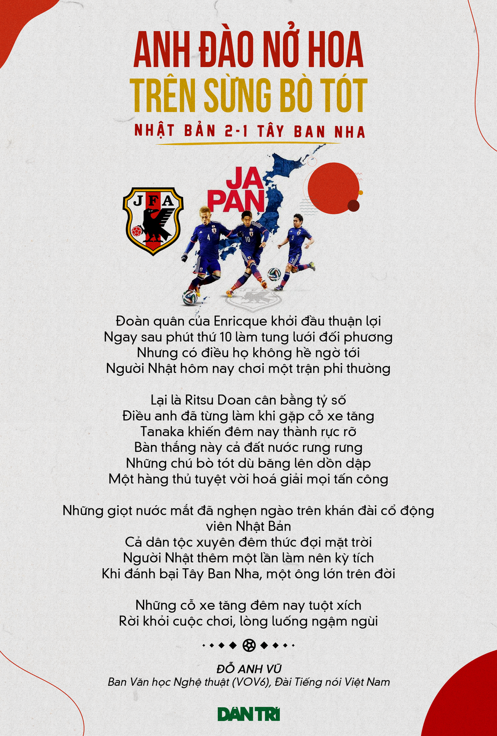 Thơ World Cup: Anh đào nở hoa trên sừng bò tót - 1 Thơ World Cup: Anh đào nở hoa trên sừng bò tót - 1