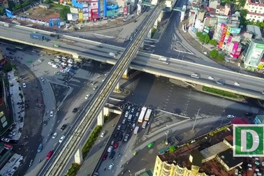 Toàn cảnh nút giao 4 tầng đường đầu tiên ở Hà Nội