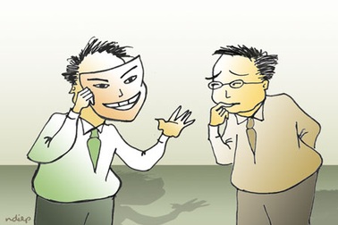Trong hội trường nói khác, ngoài cầu thang nói khác