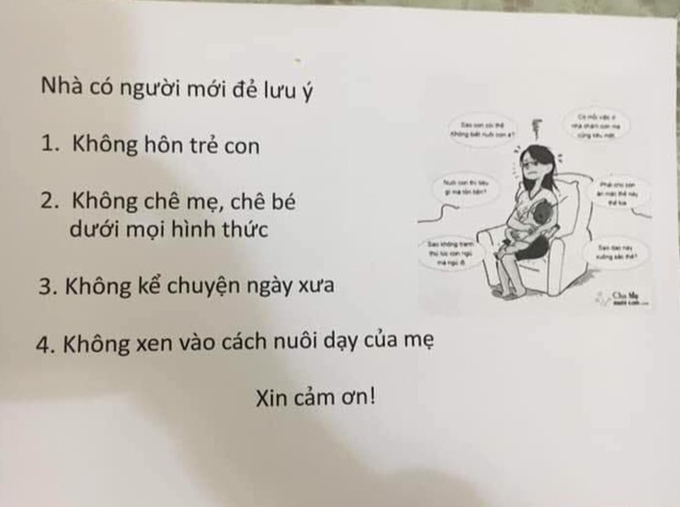 Nàng dâu mới sinh treo biển không tiếp khách mùa dịch, mẹ chồng nổi giận - 1 Nàng dâu mới sinh treo biển không tiếp khách mùa dịch, mẹ chồng nổi giận - 1